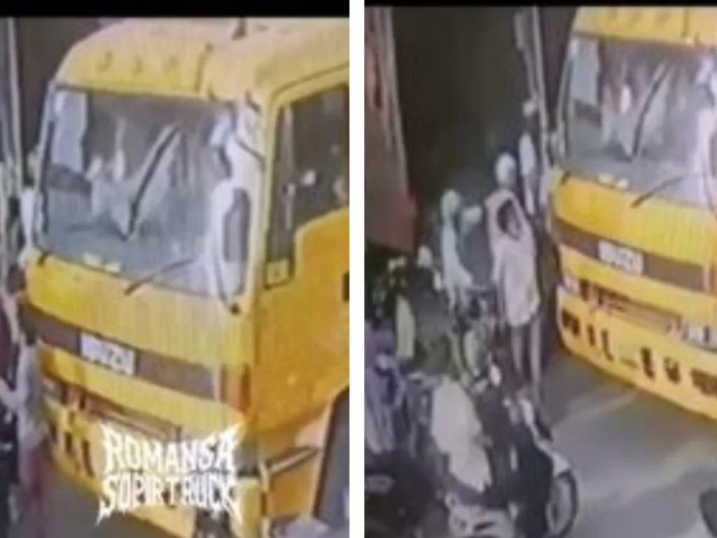 Tangkapan layar video viral pengeroyokan sopir dan pengerusakan truk oleh iring-iringan jenazah di Jakarta Utara. (Instagram/@romansasopirtruk)