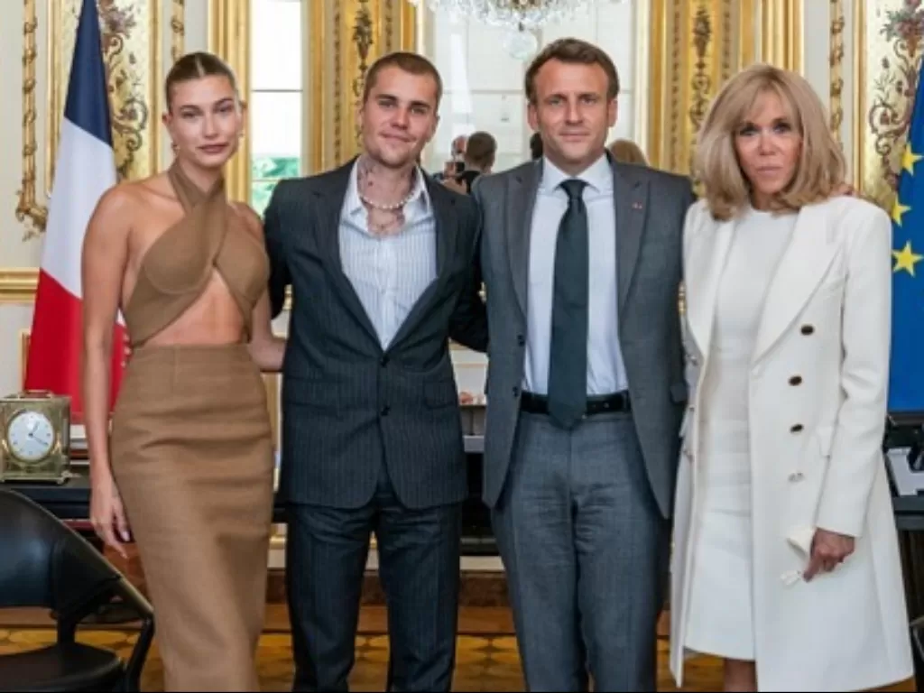 Justin Beiber dan Istri saat bertemu Presiden Perancis. (Instagram/@justinbeiber)