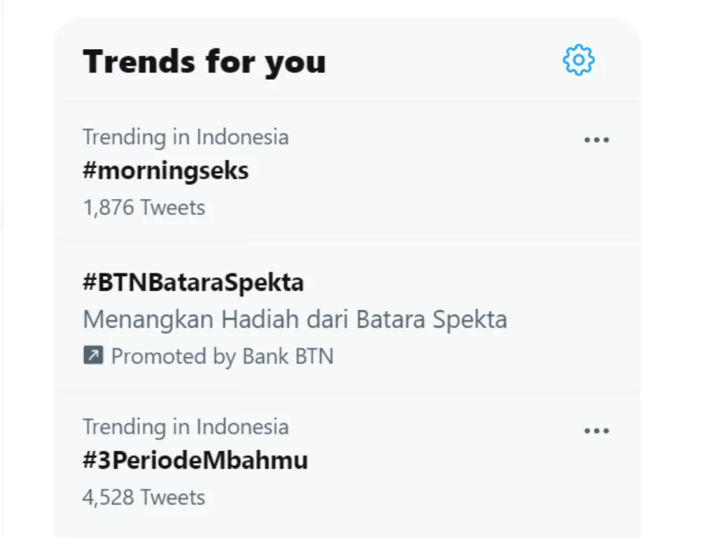 Jabatan presiden tiga periode trending topic di Twitter (Twitter)