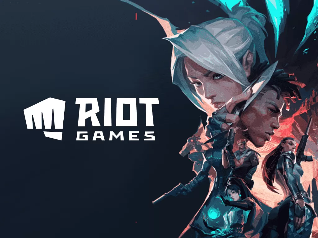 Ilustrasi tampilan karakter dari Valorant dan logo Riot Games (photo/Riot Games)