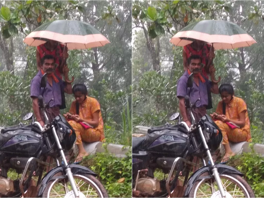 Ayah memayungi putrinya di tengah guyuran hujan (Twitter/@puchhappady82)