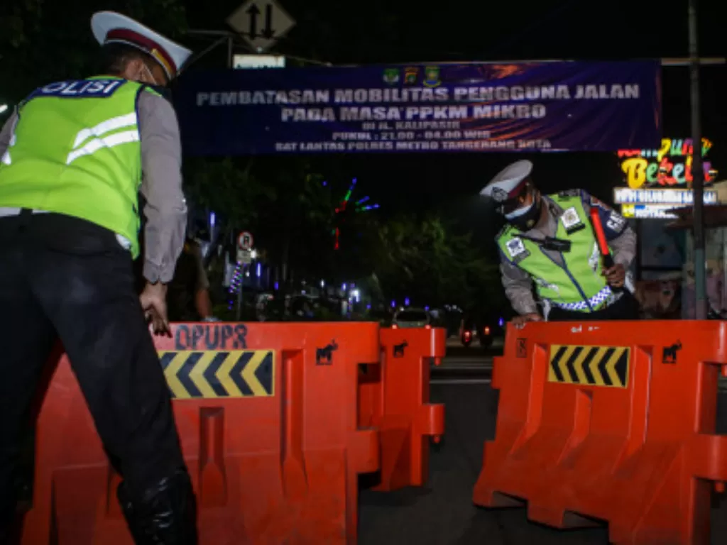 Pembatasan mobilitas di Tangerang (ANTARA/Fauzan)