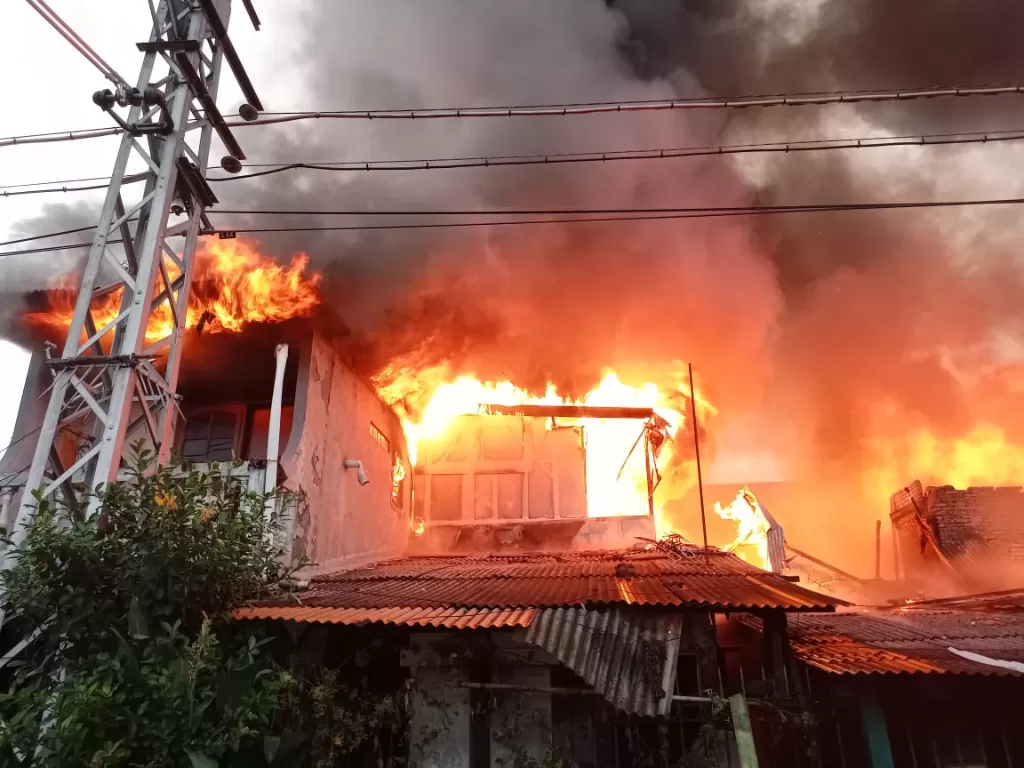 Kebakaran di Kemayoran. (Dok Humas Pemadam Kebakaran DKI Jakarta).