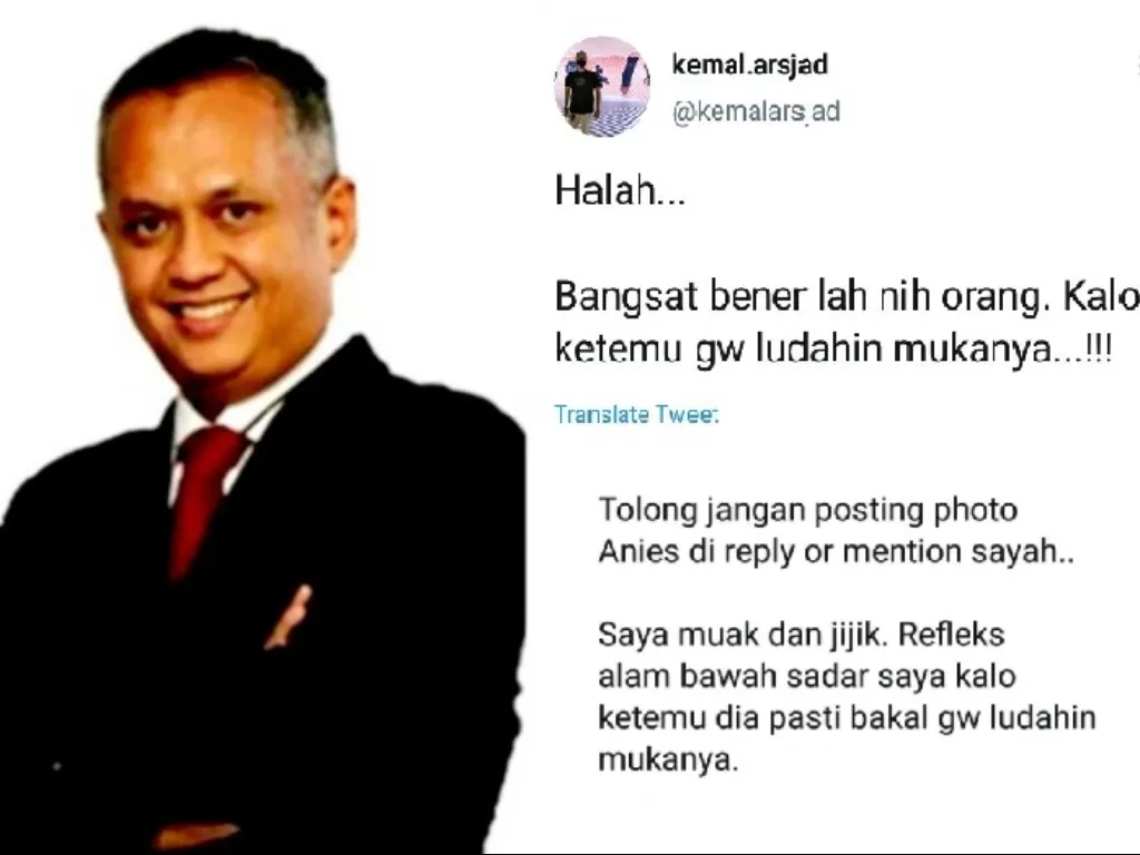 Kiri: Komisaris Independen Askrindo, Kemal Arsjad (Istimewa) / Kanan: komentar Kemal Arsjad. (Twitter/@TRendusara).