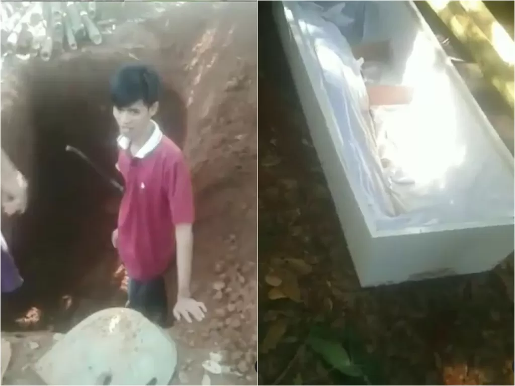 Suami bongkar makam istri yang sudah dikubur 7 hari karena merasa janggal (Instagram/tangerang.terkini)