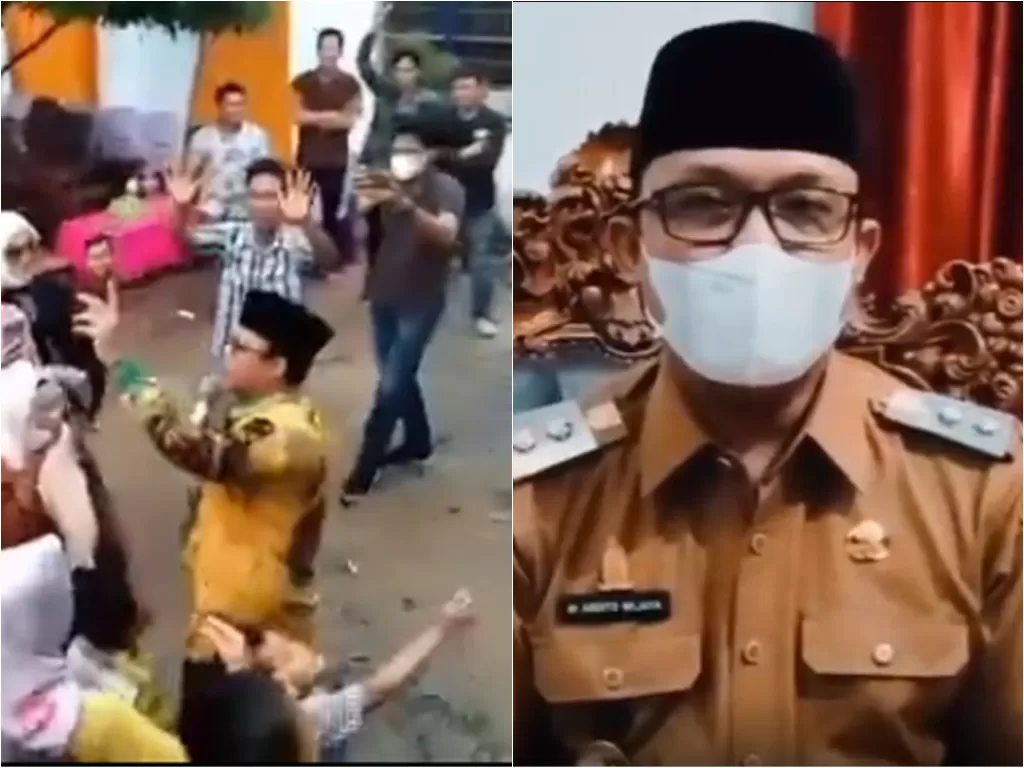 Wakil Bupati Lampung Tengah, dr Ardito Wijaya nyawer emak-emak tanpa masker. (photo/Instagram/Tangkapan layar)
