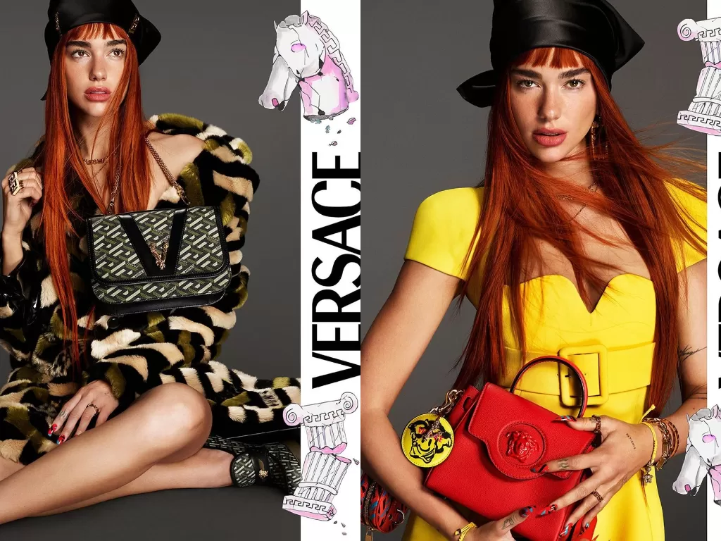 Tampilan Dua Lipa pada kampanye terbaru Versace. (photo/Instagram/@dualipa)