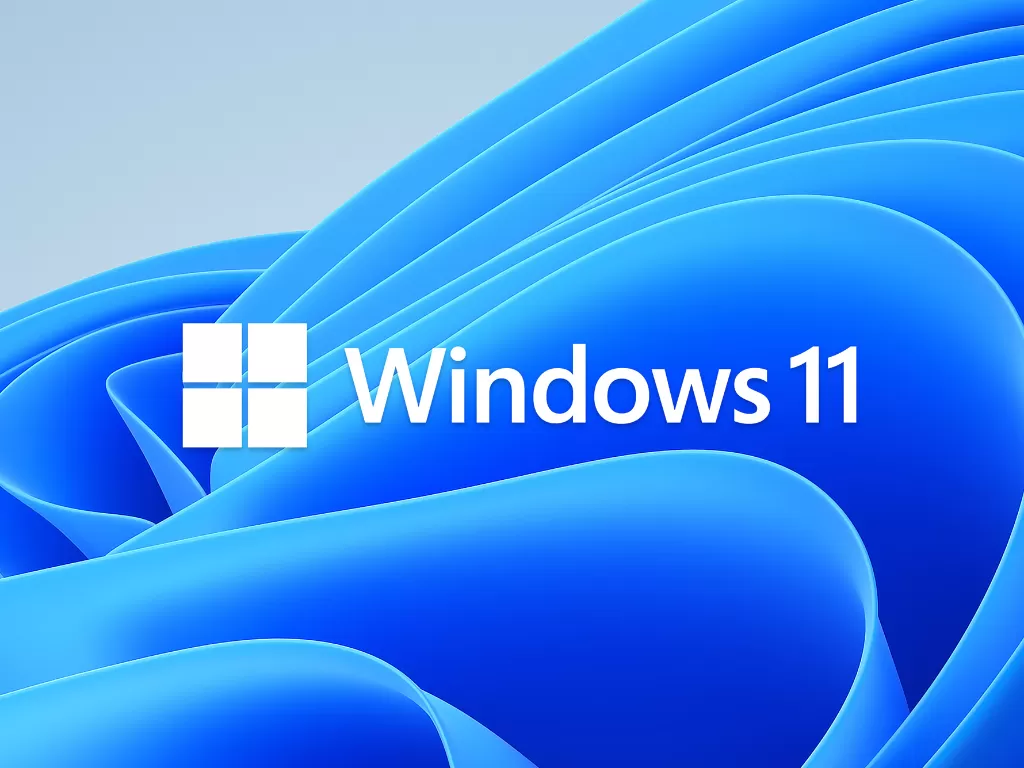 Tampilan logo dan wallpaper dari sistem operasi Windows 11 (photo/Microsoft)