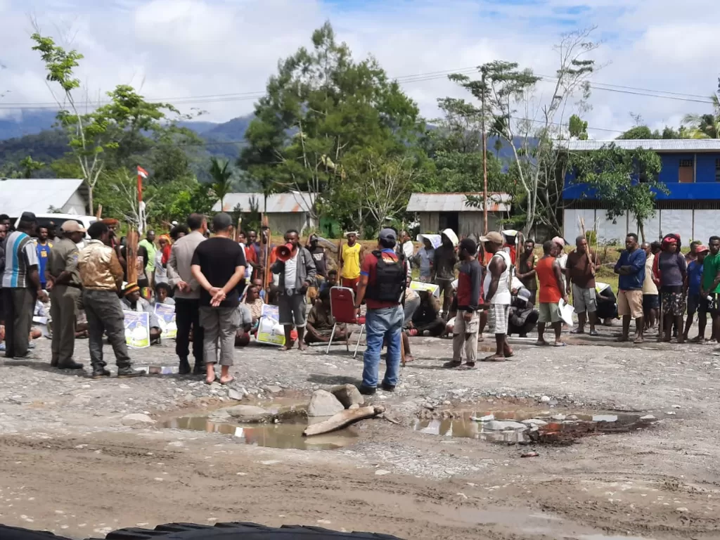ituasi di Kabupatan Yalimo, Papua pasca insiden pembakaran (Dok Humas Polda Papua.)