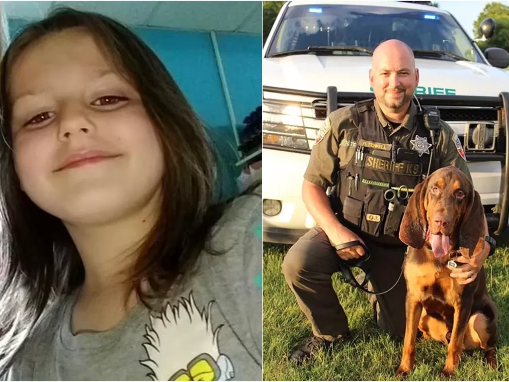 Gadis 6 tahun berhasil ditemukan oleh anjing polisi. (Kantor Sheriff Rutherford County)