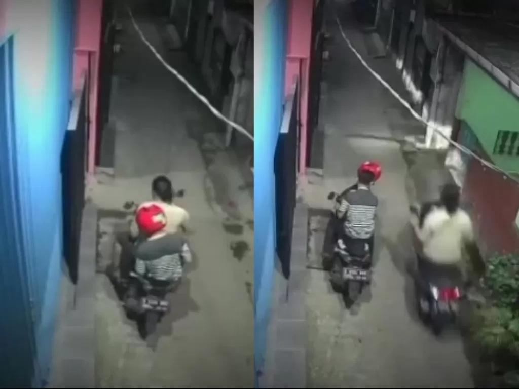 Komplotan maling curi motor anggota Marinir TNI AL di Jalan Kampung Utan, Ragunan, Pasar Minggu, Jakarta Selatan. (Instagram/cetul.22)