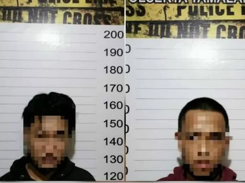 Dua pria ditangkap Polsek Tamanlarea atas kasus dugaan pencurian tabung gas di warung (Instagram/makassar_iinfo)