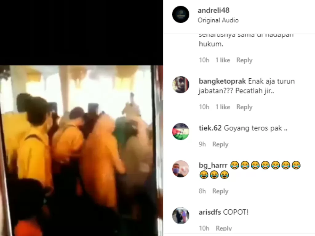 Lurah menggelar pesta hajatan saat PPKM Mandiri (Photo: Instagram/@andreli48)