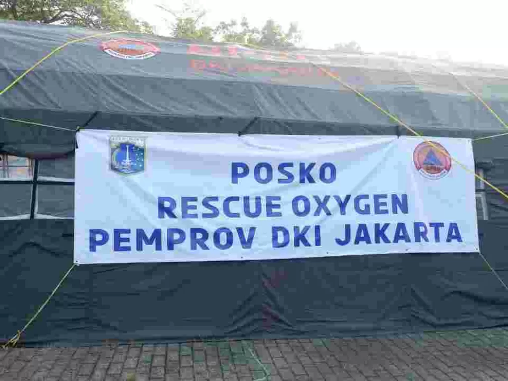 Pemprov DKI Jakarta menyediakan posko oksigen di kawasan Monumen Nasional (Monas), Jakarta Pusat. (Dok. Humas Pemprov DKI)