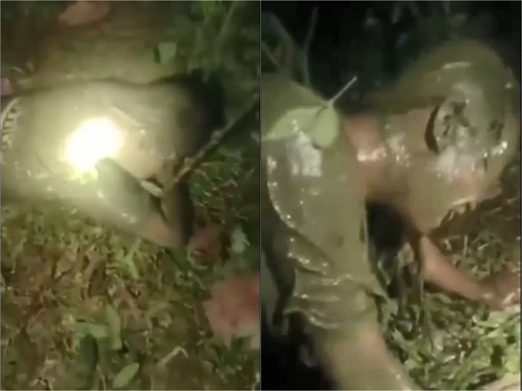 Gadis ABG berlumuran lumpur diduga korban pemerkosaan saat ditemukan warga di Indramayu (Instagram/andreli48)
