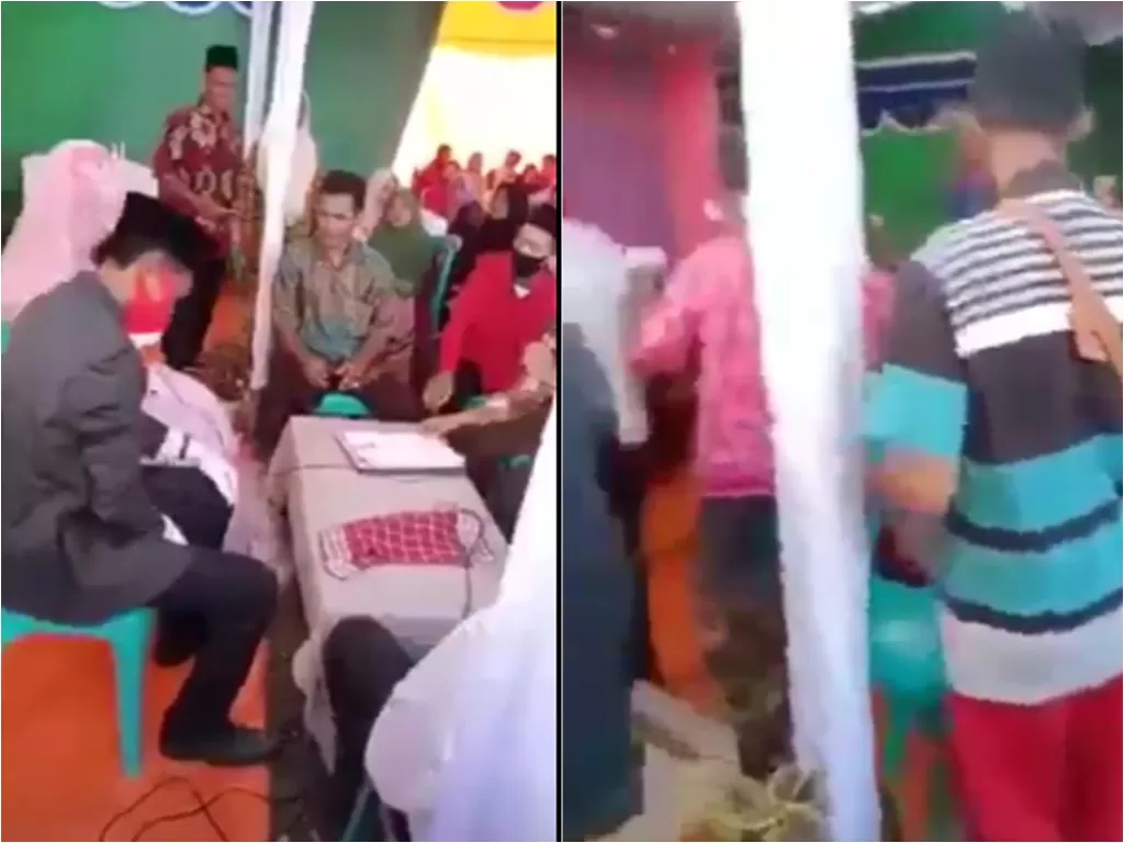 Cuplikan video pria yang talak pengantin wanitanya setelah ucapkan ijab kabul. (photo/Instagram)