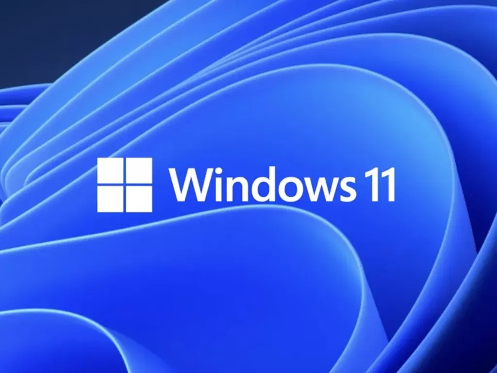 Tampilan logo dan wallpaper dari sistem operasi Windows 11 terbaru (photo/Microsoft)