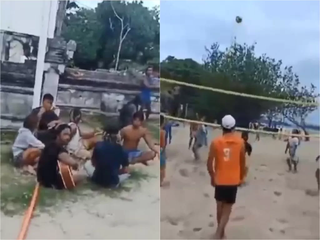 Warga lokal usir wisatawan yang berkerumun langgar PPKM Darurat di Pantai Kuta (Instagram/kamerapengawas)