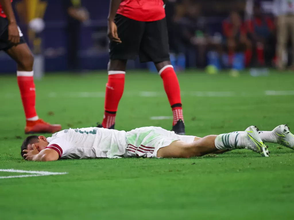 Pemain sayap Meksiko, Hirving Lozano, mengalami cedera horor (Mandatory Credit: Kevin Jairaj-USA TODAY Sports)