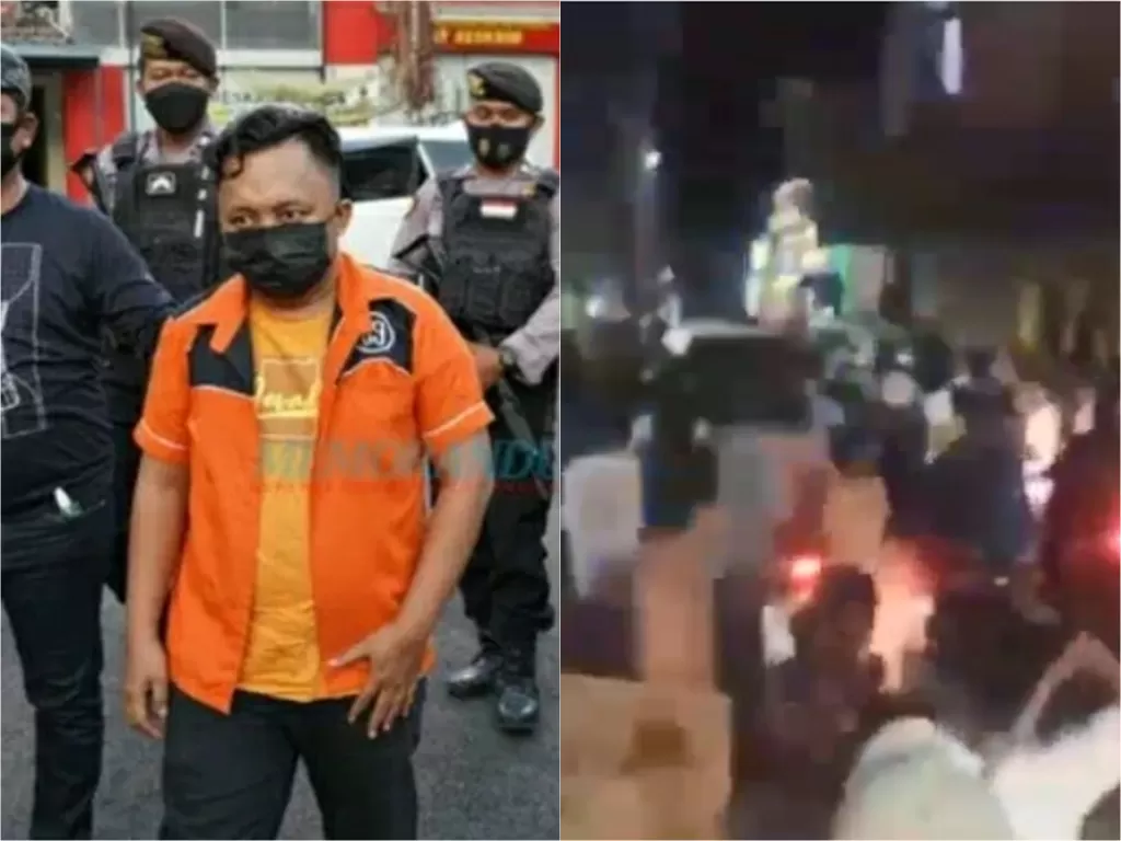 Polisi amankan pemilik warung diduga menjadi pelaku kerusuhan PPKM Surabaya (Instagram/andreli48)