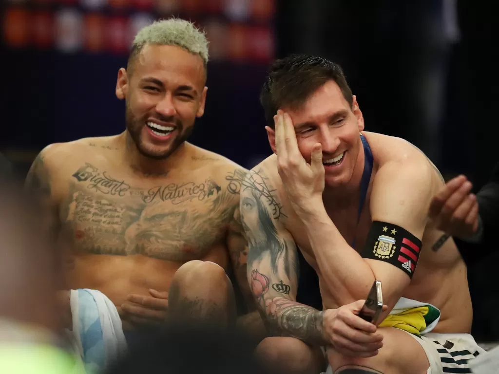 Neymar dan Lionel Messi. (photo/REUTERS/RICARDO MORAES)