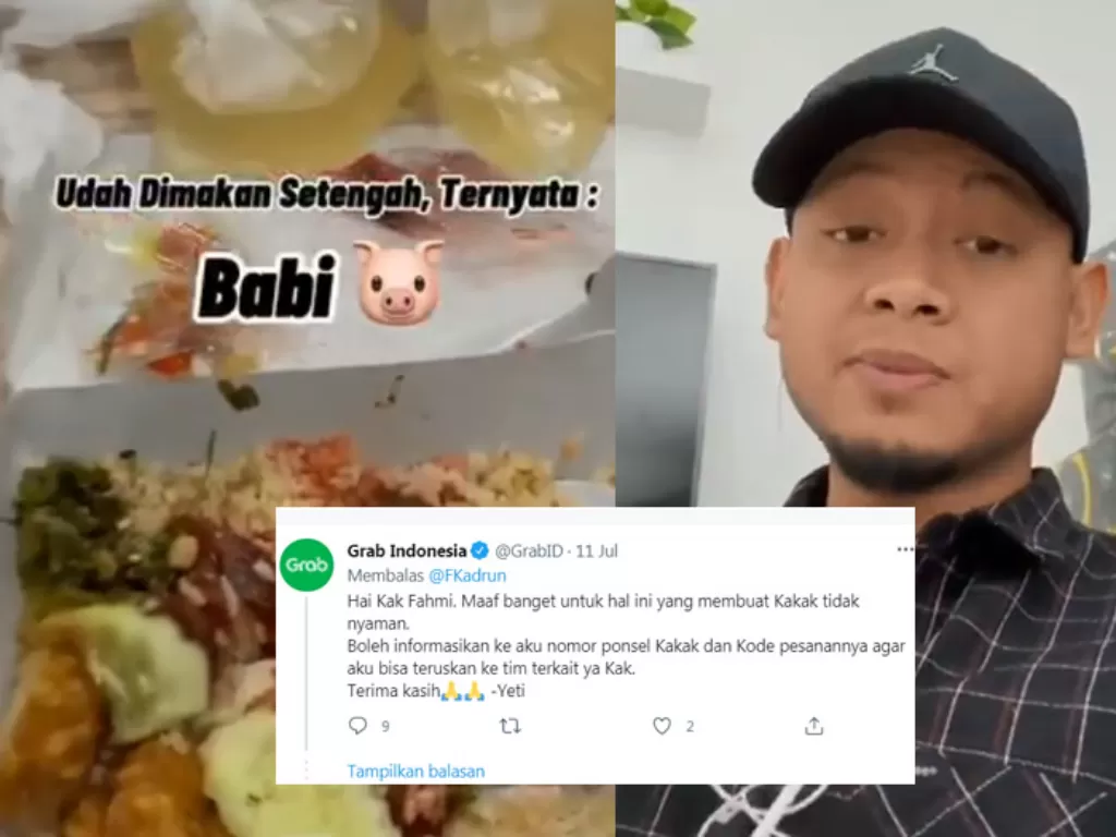 Pelanggan tertipu makan nasi hainan ternyata mengandung olahan daging babi. (Twitter)