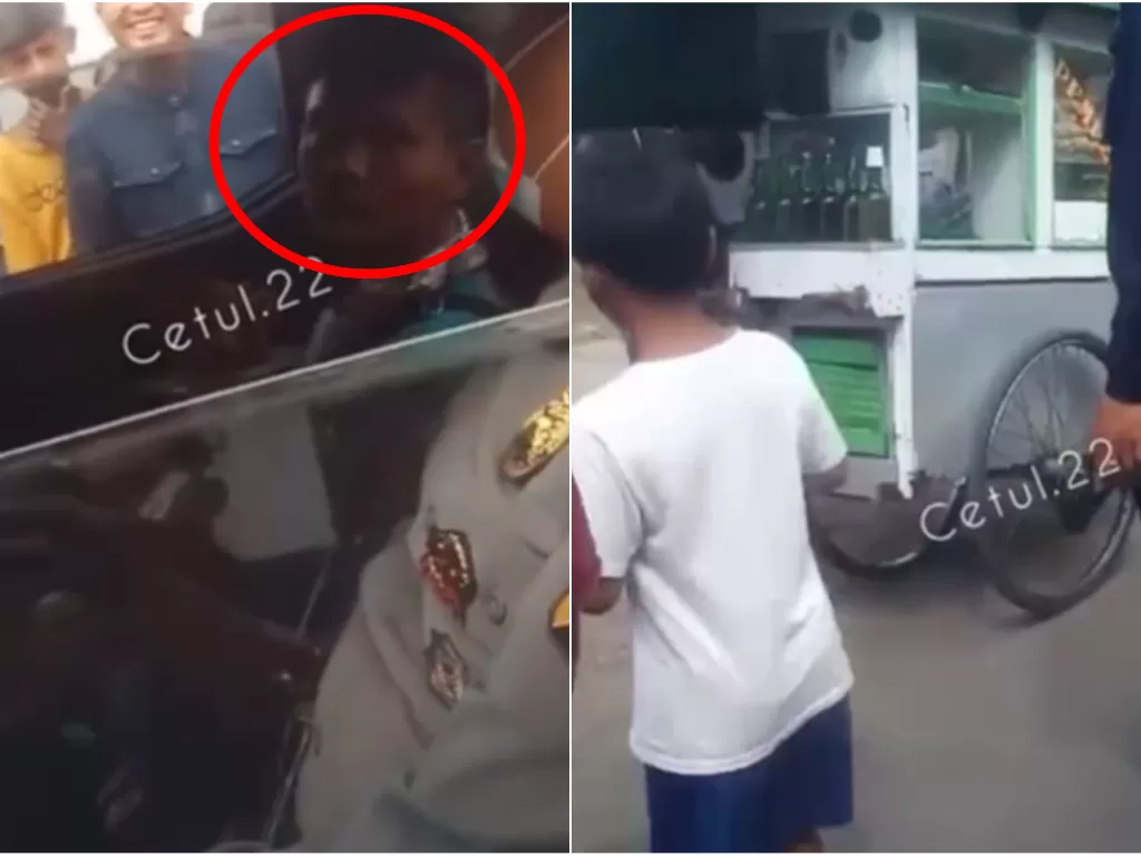 Pedagang pempek babak belur dihajar warga karena mencuri celana dalam wanita di Tasikmalaya. (Tangkapan layar)