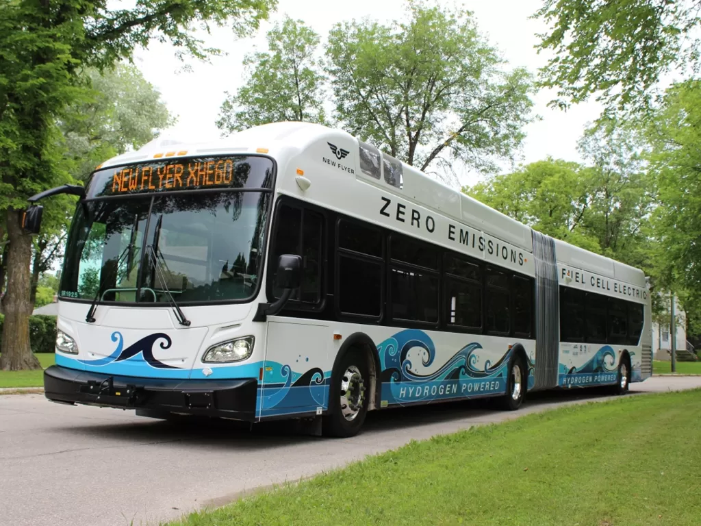 Ilustrasi tampilan bus umum dengan tenaga hidrogen (Ilustrasi/Sustainable Bus)