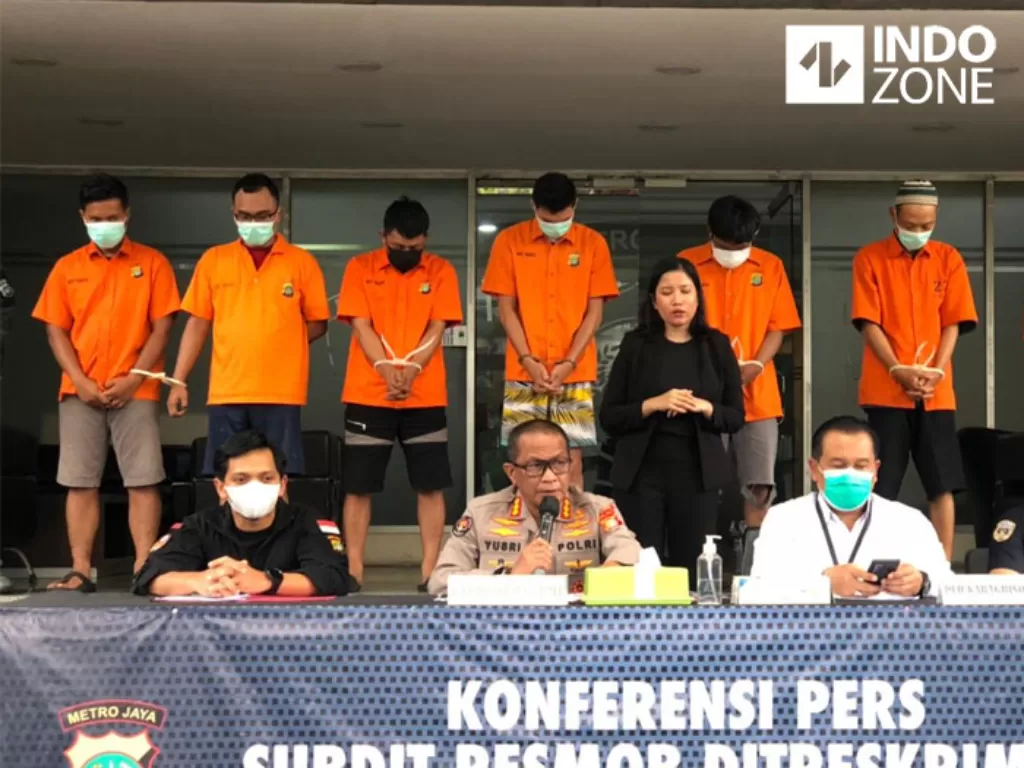 Konferensi pers 4 kasus kriminal di Mapolda Metro Jaya, Jakarta (INDOZONE/Samsudhuha Wildansyah)