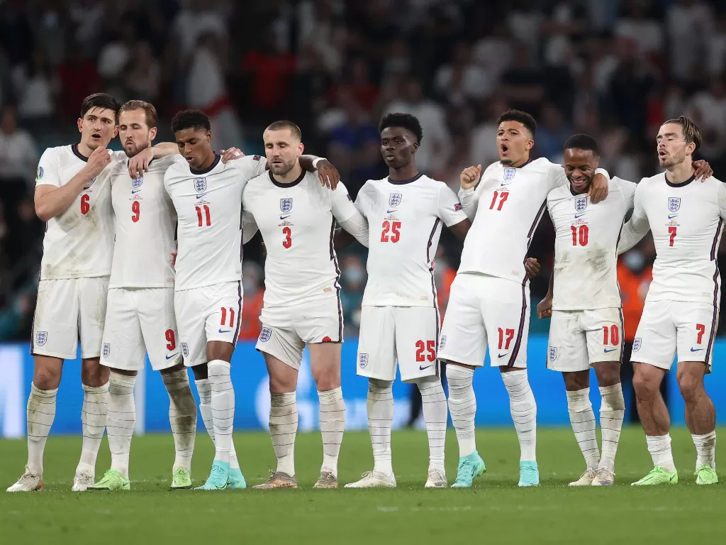 Skuad Inggris di EURO 2020. (photo/REUTERS/CARL RECINE)