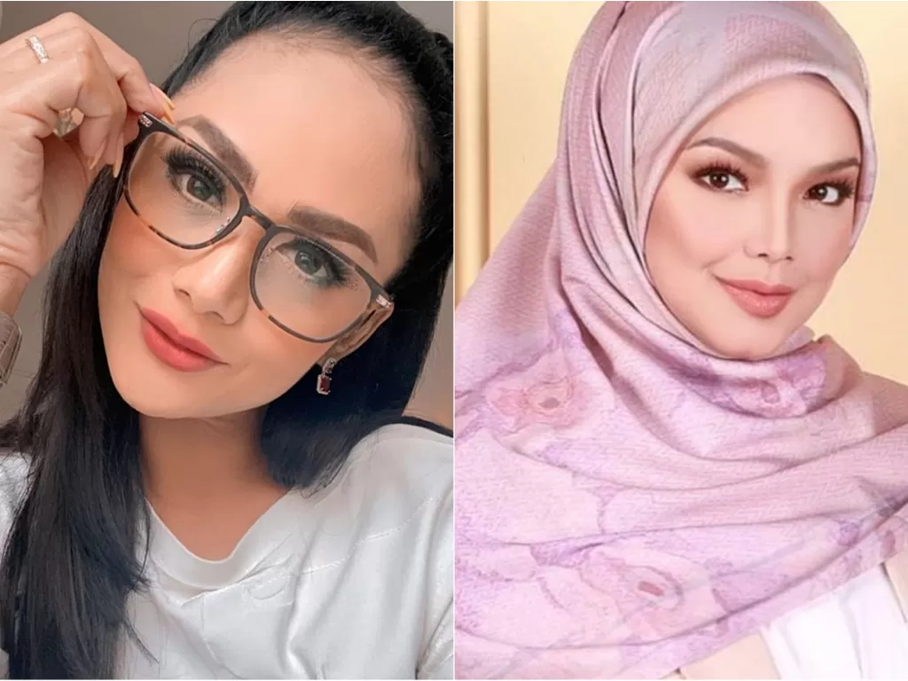 Kiri: Krisdayanti. (Instagram/@krisdayantilemos) / Kanan: Siti Nurhaliza. (Instagram/@ctdk)