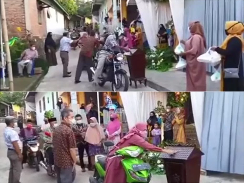 Resepsi pernikahan drive thru hindari razia PPKM di Lampung (Instagram/undercover.id)