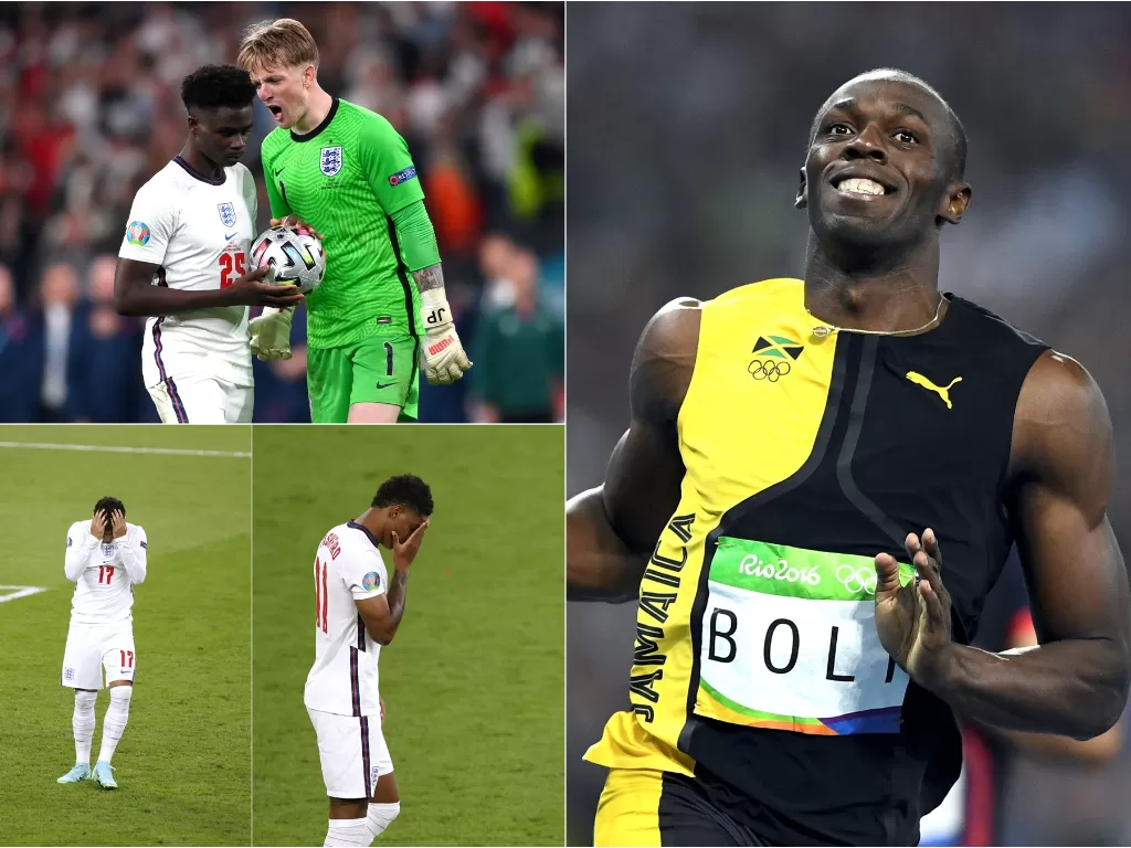 Usain Bolt komentari serangan rasis ke tiga pemain kulit hitam timnas Inggris yang gagal di adu penalti (Reuters)