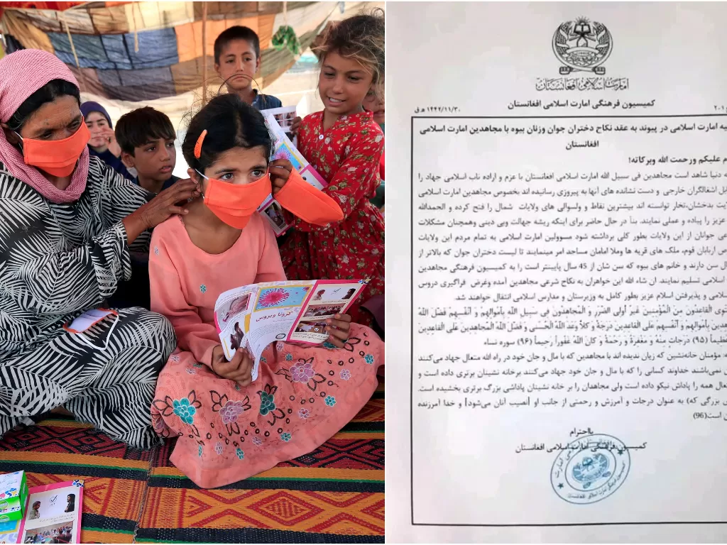 Taliban meminta warga Afghanistan menikahi anak remajanya. (REUTERS/Parwiz/Twitter)
