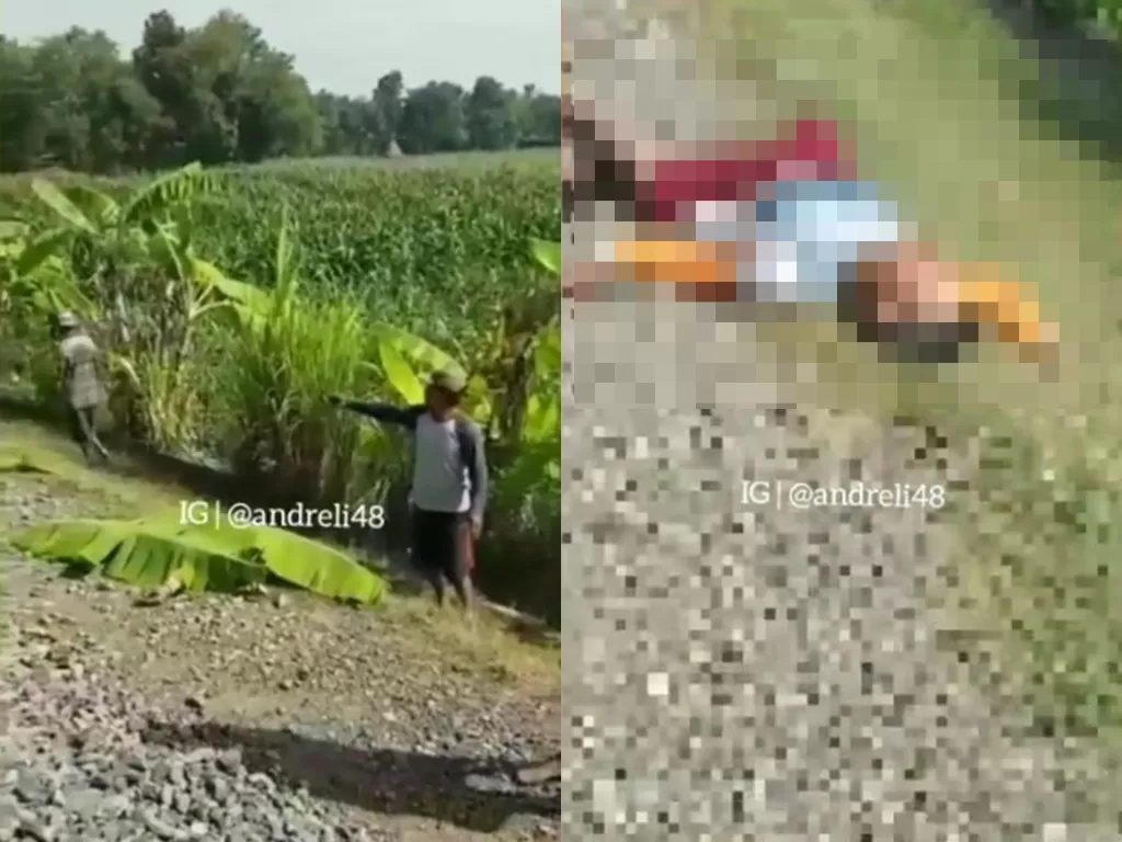 Dua pria tewas tersambar kereta api barang di Grobogan saat berjemur (Instagram/andreli48)