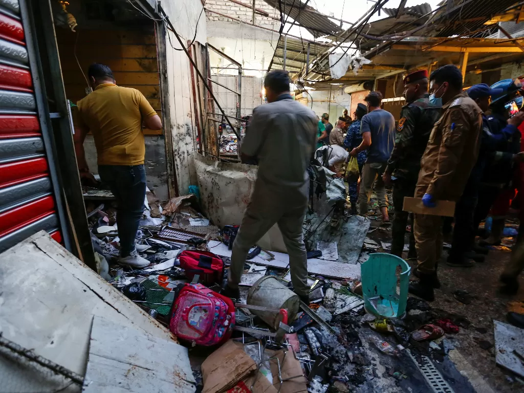 Ledakan di Baghdad menewaskan 35 orang. (REUTERS/Wissam Al-Okaili)