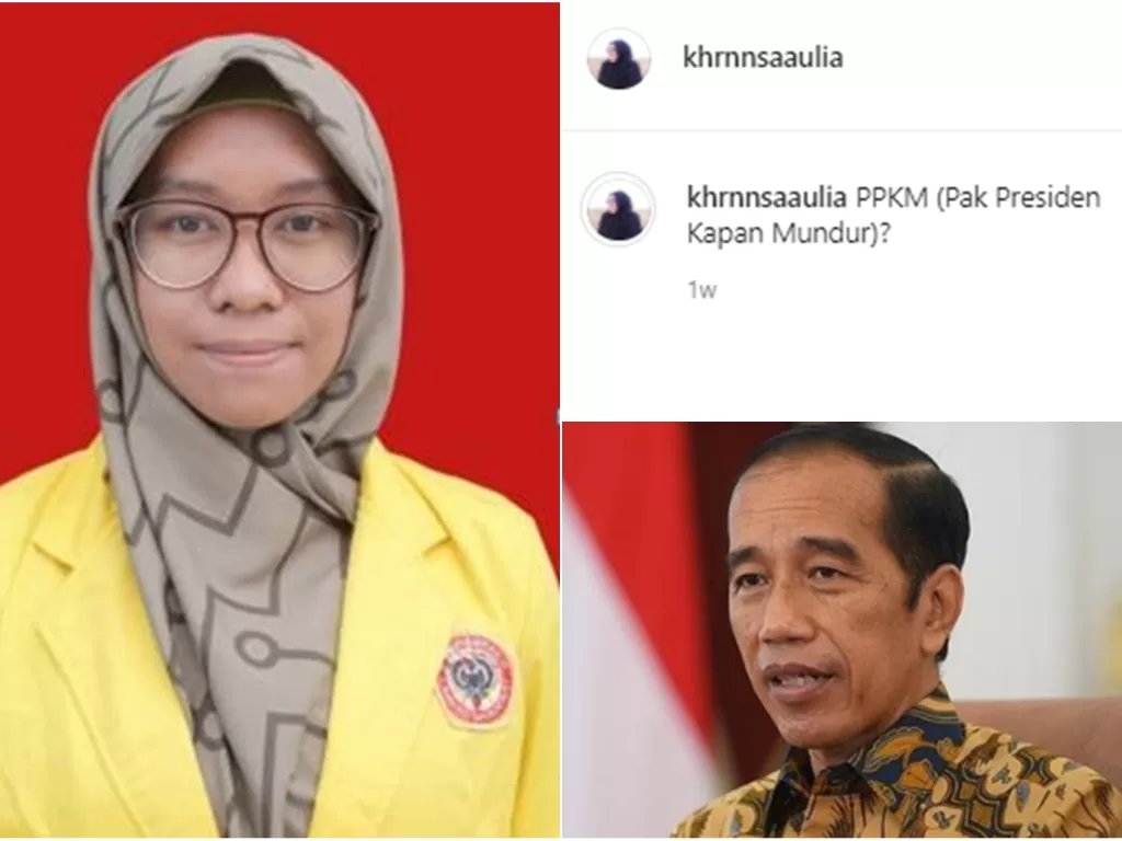 Andi Aulia Khairunnisa, mahasiswi ULM yang kritik Pancasila. (instagram)