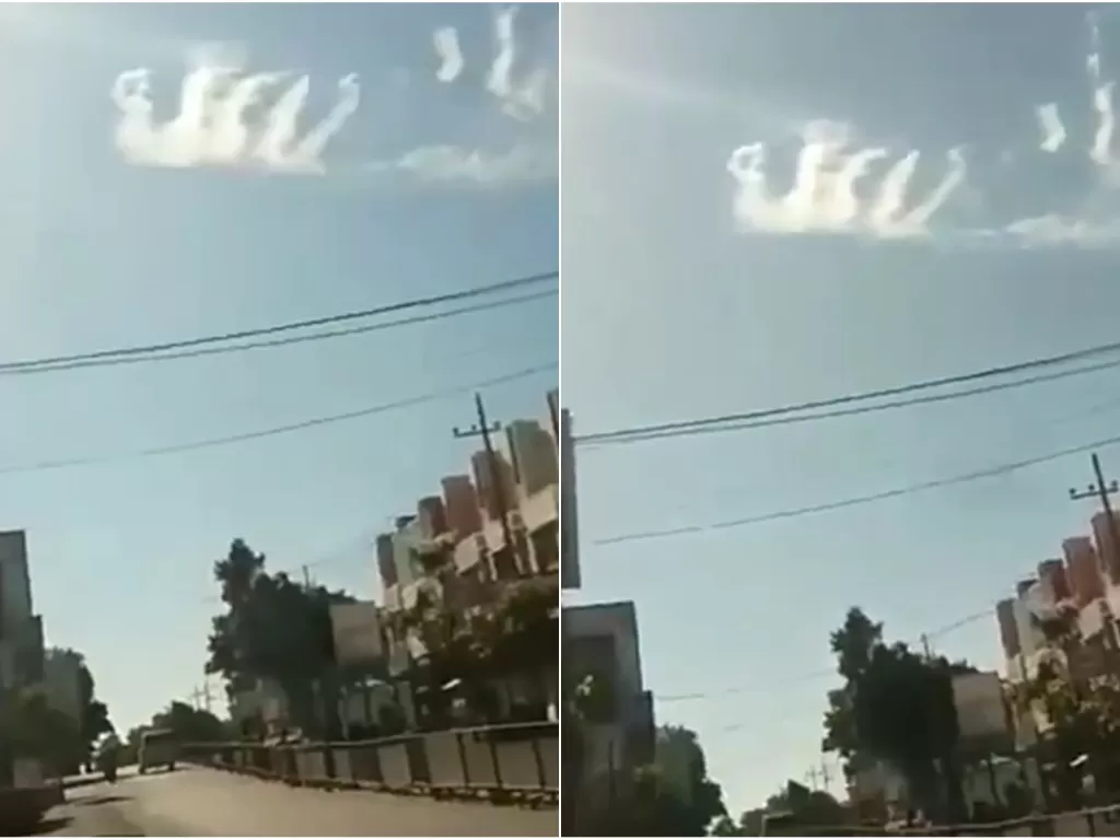 Awan berbentuk lafaz Allah di langit Situbondo. (Instagram)