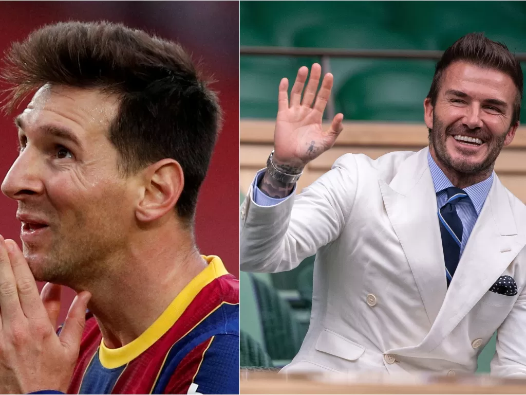 Lionel Messi (kiri), David Beckham (kanan). (photo/REUTERS/Albert Gea/Albert Gea)