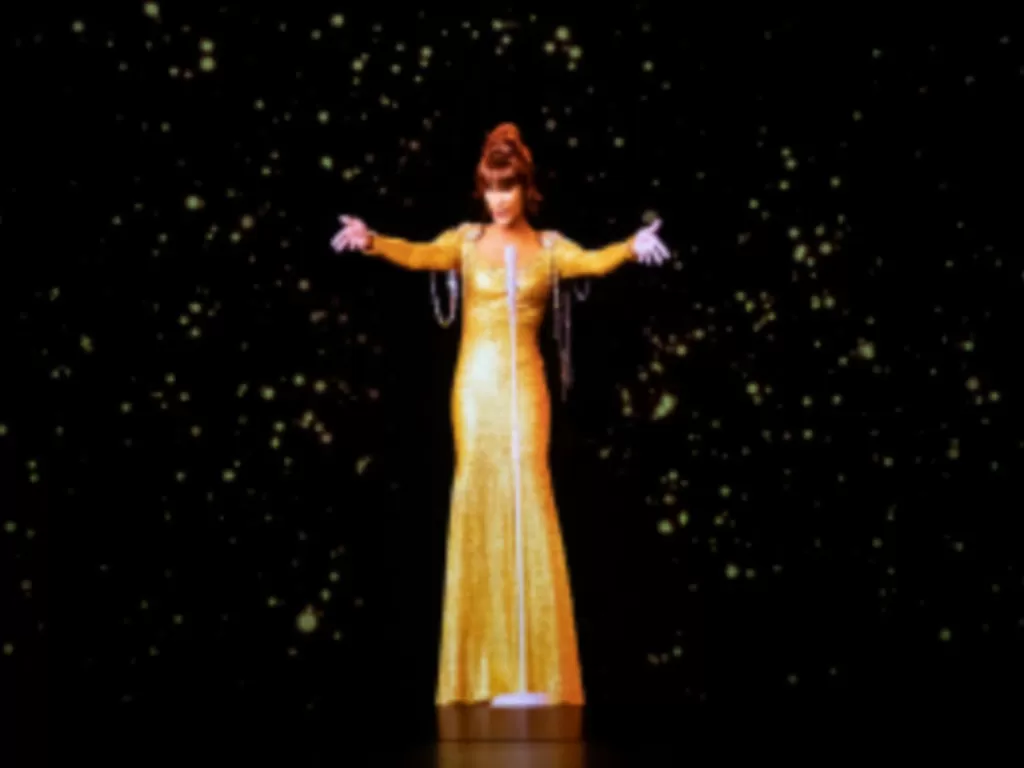 Tampilan virtual untuk konser Whitney Houston. (Base Hologram)