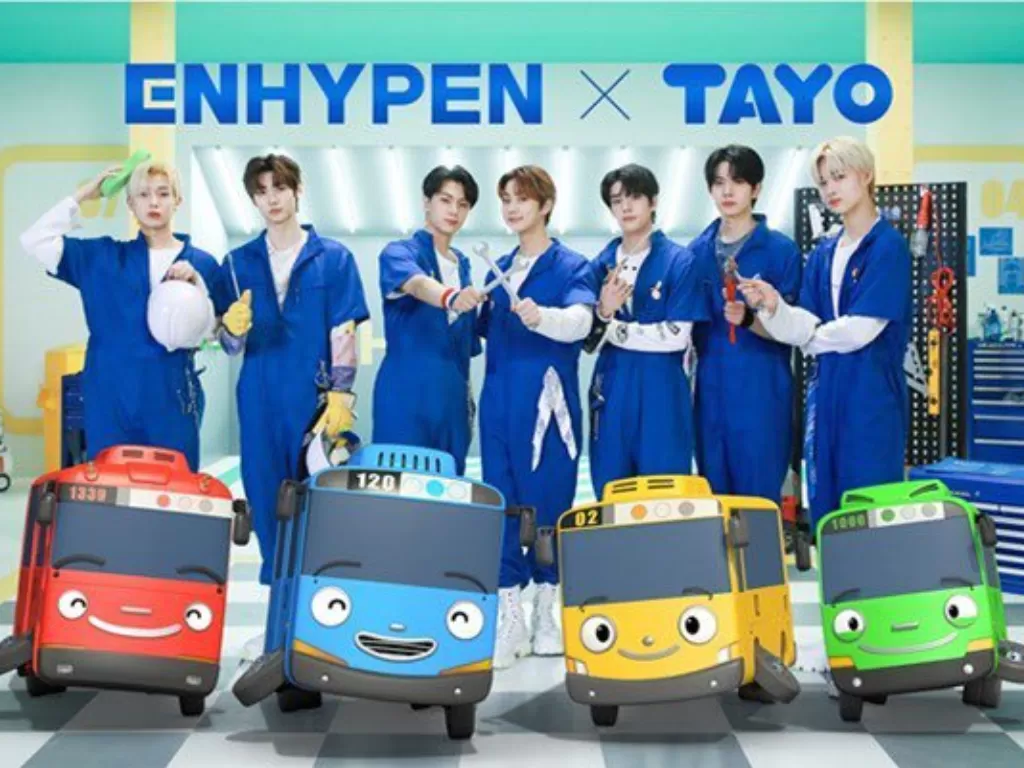 Member Enhypen yang akan bawakan theme song 'Hey Tayo.' (Twitter/@@mes_enhypen).