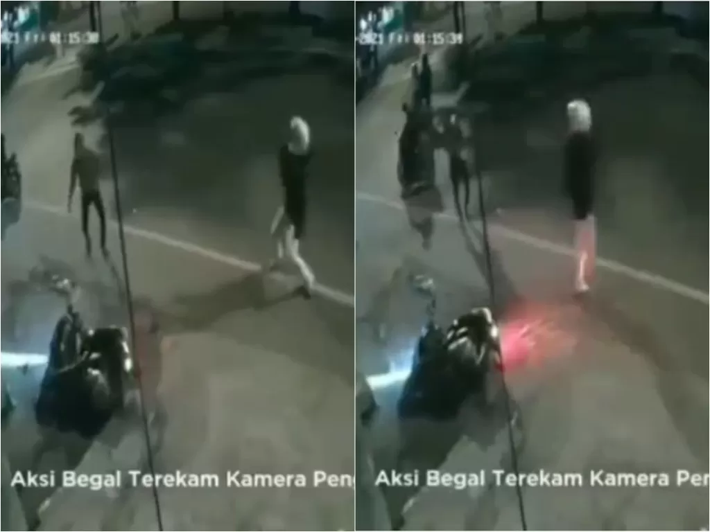 Aksi begal terekam CCTV di Simpang USU Kota Medan (Instagram/andreli48)