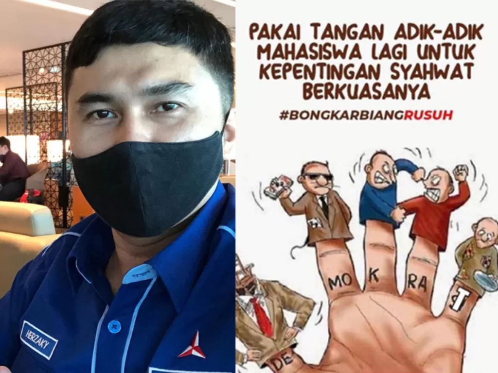 Kiri: Politisi Partai Demokrat Herzaky Mahendra Putra/ Kanan:  Postingan Wamendes Budi Arie Setiadi. (Instagram/@herzkypuput/Facebook/Budi Arie Setiadi))