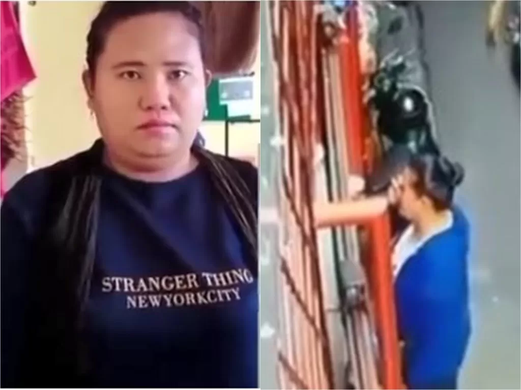Wanita yang bawa kabur 20 bungkus rokok di warung ditangkap polisi (Instagram/kamerapengawas)