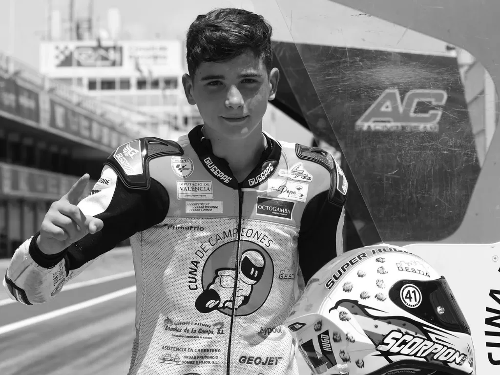 Pembalap MOTO3 FIM CEV Repsol Hugo Millan meninggal dunia dalam usia 14 tahun. (photo/Twitter/@MotoGP)
