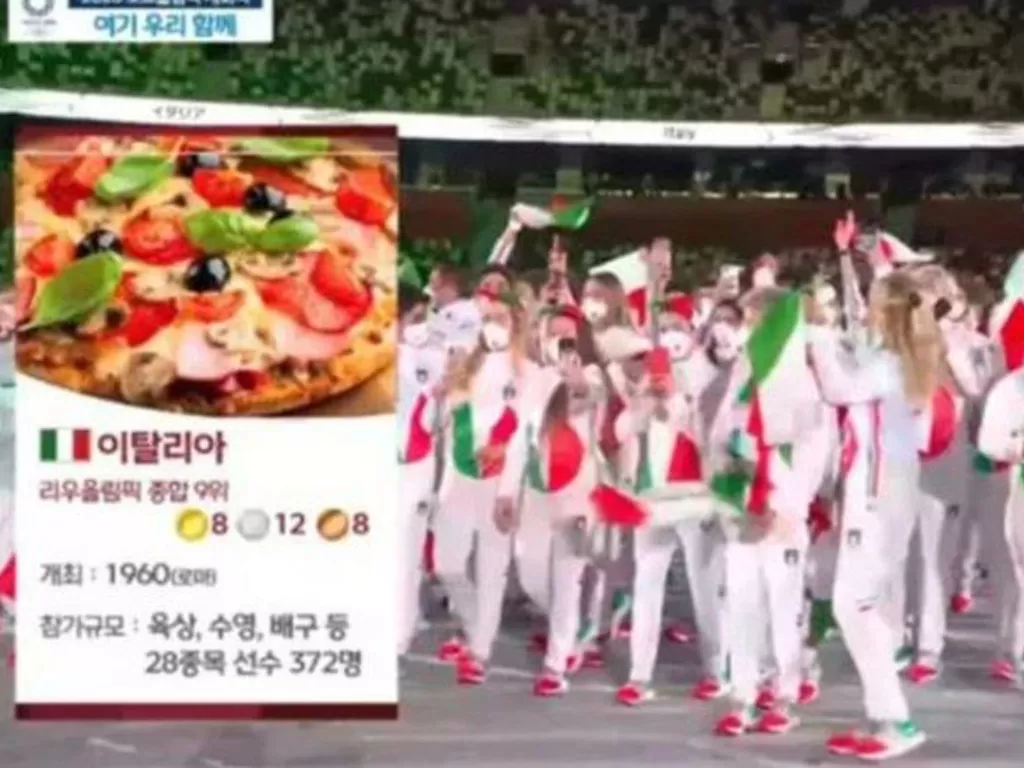 MBC menggambarkan Italia dengan Pizza. (BBC)