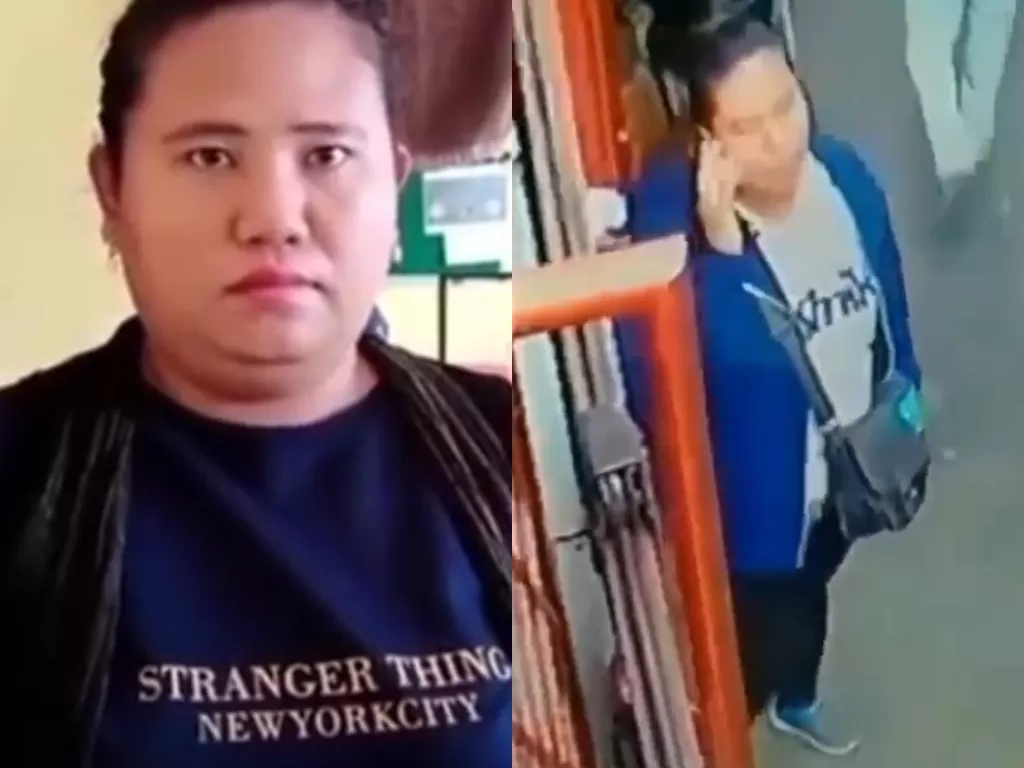 Wanita yang menipu dan mencuri rokok diamankan. (Photo/Instagram/@updateinfojakarta)