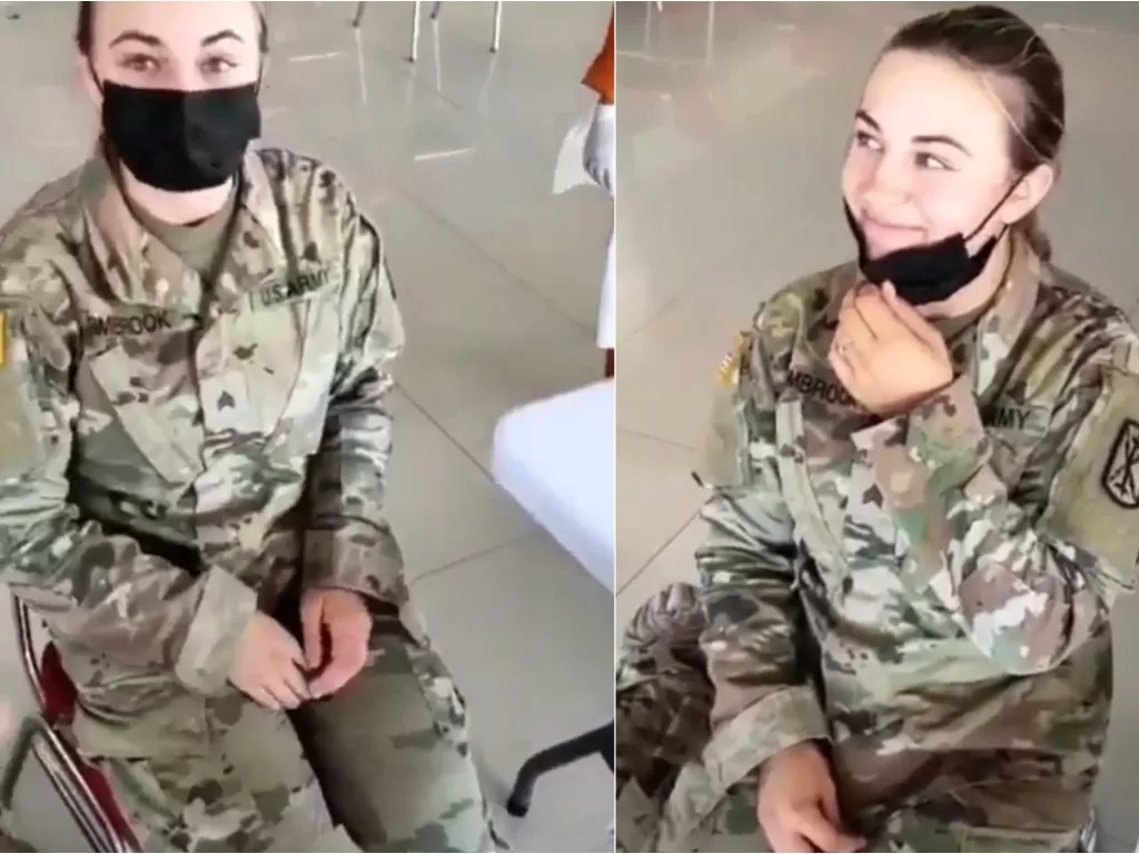 Tentara cantik dari AS viral saat dites swab (Instagram)