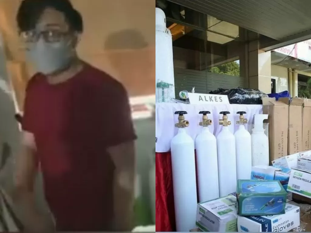 Pria menjual tabung oksigen bekas (Instagram @/cetull.22)
