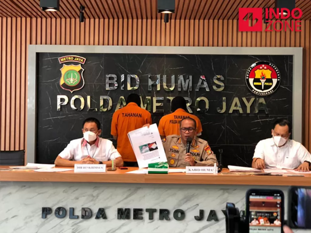 Konferensi pers Polda Metro di Mapolda Metro, Jakarta (INDOZONE/Samsudhuha Wildansyah).